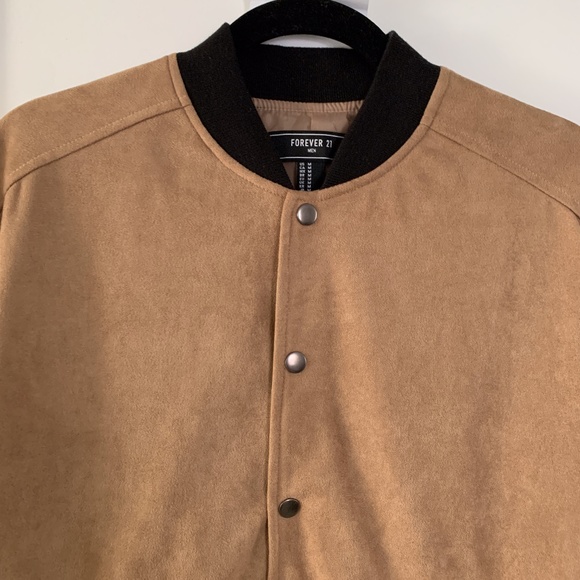 Faux Suede Bomber Jacket｜Forever 21 - Picture 2 of 6